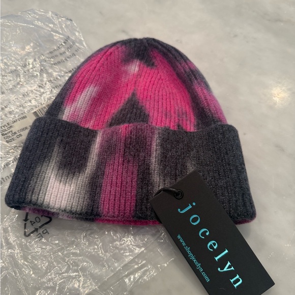 jocelyn Accessories - Jocelyn Vibrant Pink and Gray Beanie BNWT